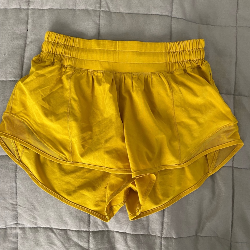 Mustard yellow Lulu lemon shorts. Size 2